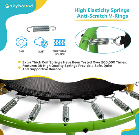 SkyBound Indoor Kids 36 Inch Trampoline with Handle - Beehive - SkyBound USA