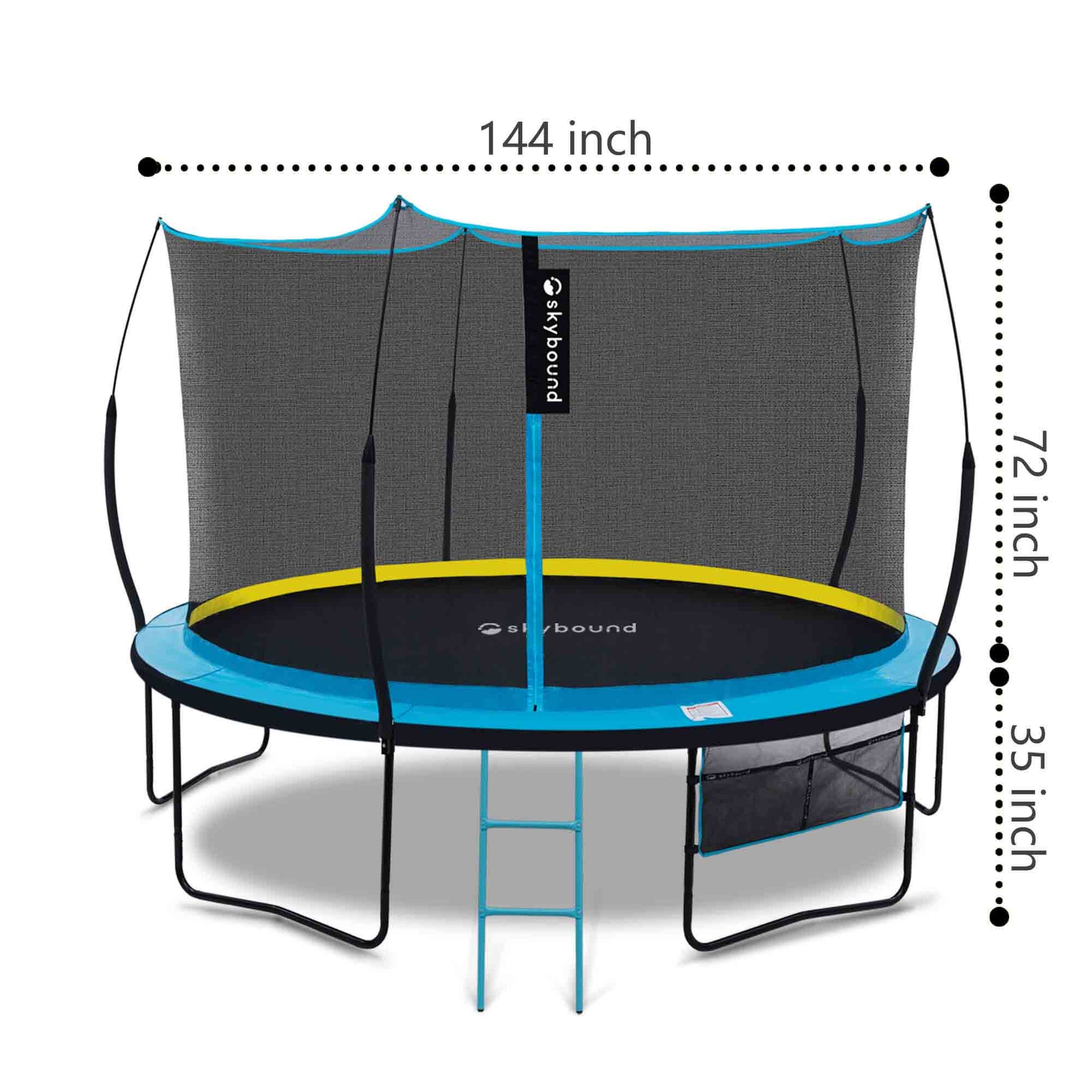 12 ft trampoline size: 144inch × 105inch