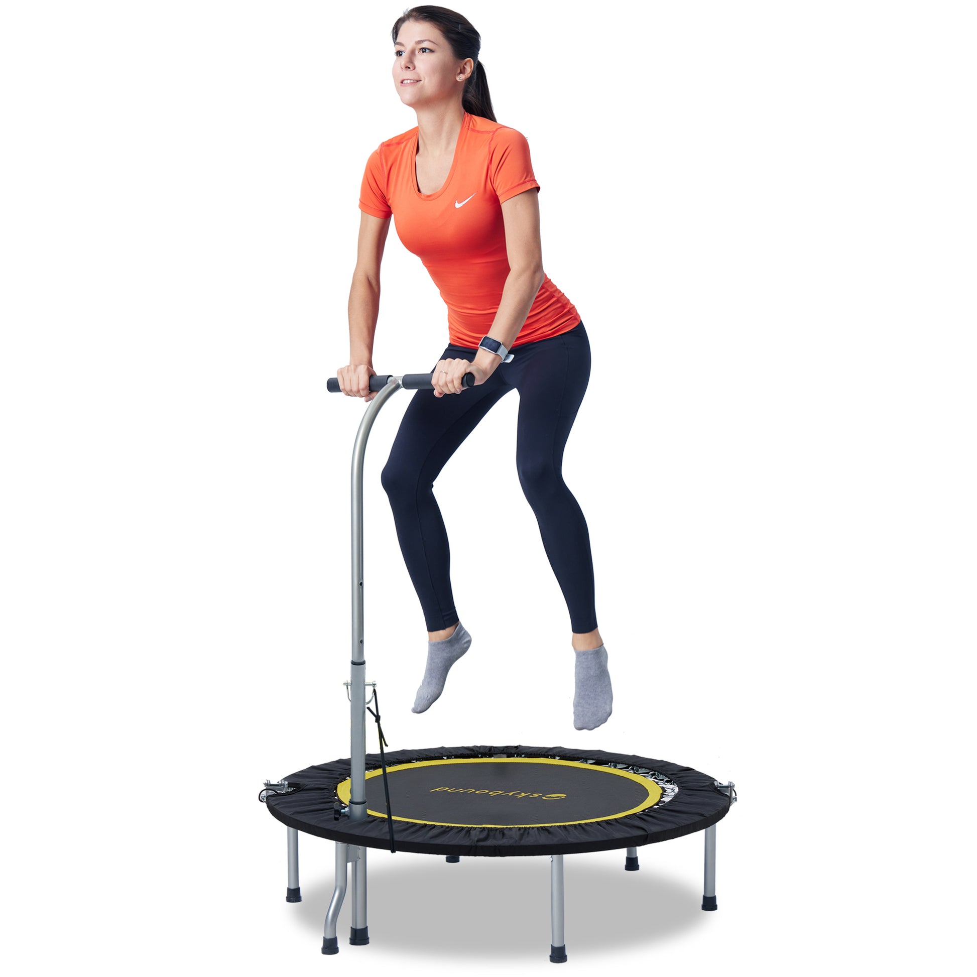 a women jumping on the skybound fitness trampoline
