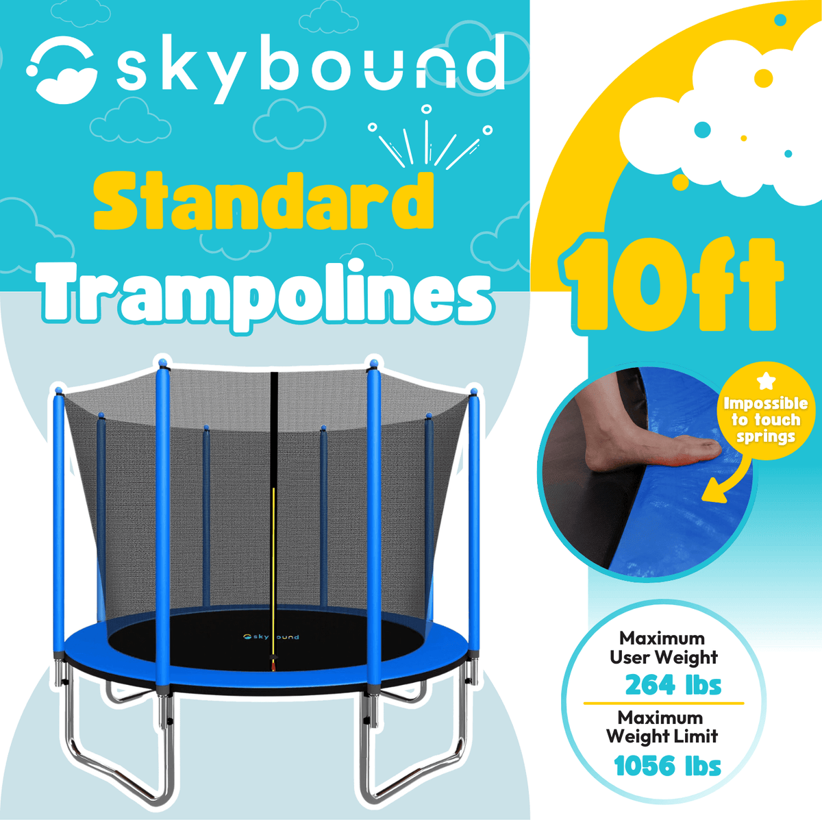 Skybound Skysoar-Basic Trampoline-10ft - SkyBound USA