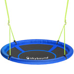 SkyBound 43 Inch Saucer Tree Swing – 700 lbs Capacity, Round Disc Swing for Kids, Teens, and Adults – Outdoor Backyard Playground Swing – Blue (No Tree Straps Included)