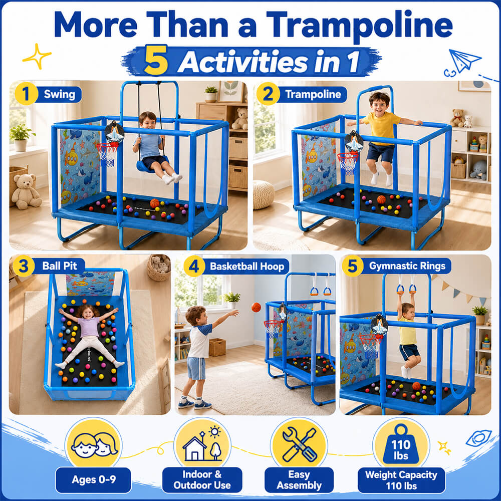 Skybound Bounceroo 40 in*58 in Trampoline Blue