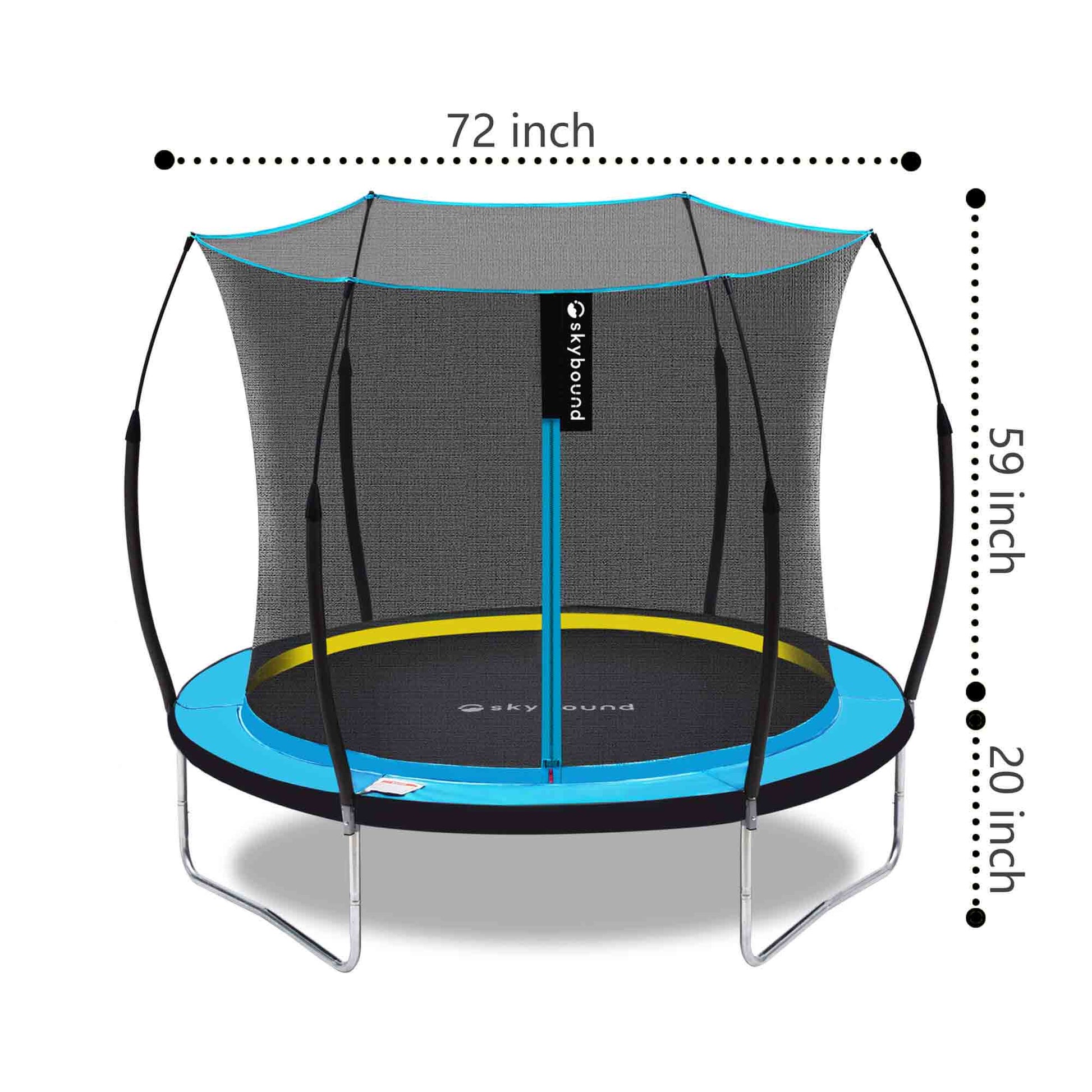 6ft trampoline size: 72inch × 79inch