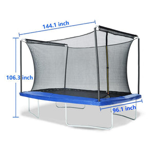8ftx12ft rectangle trampoline size:144.1inch×106.3inch×96.1inch