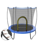 Parent-friendly all-safety kids trampoline collage with four upgraded protective structures, zero pinch risk, soft anti-collision poles, quiet non-slip base for indoor home play