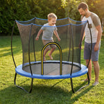 Spend quality active time with your kids right in your backyard. Our enclosed trampoline comes with complete safety net protection, so parents can watch kids jump with zero worry all summer long.