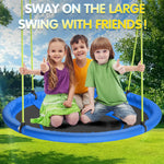 Spacious large saucer tree swing fits multiple children at once, great outdoor playground accessory for kids to swing and play together with friends in backyard,allowing children to sway and play with friends in backyard garden