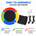 Colorful saucer swing full package with all assembly parts, no extra tools needed, finish installation within minutes, equipped with sturdy hardware and all required accessories.