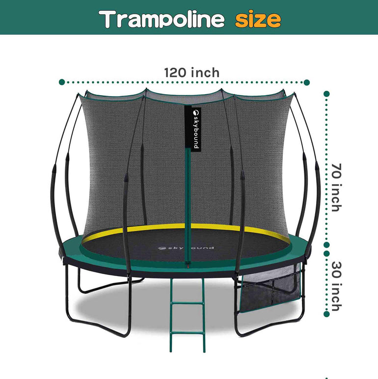 Skybound springfree 10ft trampoline size: 12inch × 100inch