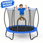 SkyBound 55‑inch spring toddler trampoline features no‑gap anti‑entrapment design, corrosion‑resistant galvanized frame & UV‑safety net. 3 stable U‑legs for secure indoor & outdoor kids bouncing fun, fully safety‑compliant.