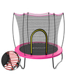 Our SkyBound pink trampoline upgrades to premium elastic bungee cords, eliminating noisy metal springs and delivering softer landing impact for kids. Combined with anti-collision fiberglass poles and encrypted safety net, it offers ultra-safe quiet play for bedrooms and playrooms.