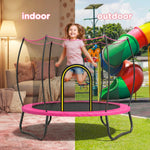 Our SkyBound pink mini trampoline delivers flexible indoor & outdoor use. Lightweight yet steady frame allows easy movement between bedrooms and backyard lawns, paired with a high-density safety mesh to avoid accidental falls for active young kids.