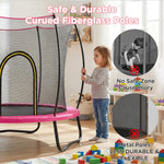 The standout safety upgrade of this SkyBound pink trampoline is its curved fiberglass support poles. Flexible and smooth-edged, they absorb light impact to prevent accidental knocks, solving the injury risks brought by inflexible metal poles on ordinary play trampolines.