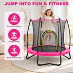 Kids home trampoline combining fun and fitness, helps improve coordination, build muscle strength and lift children’s mental well‑being