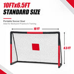 Skybound 10FT x 6.5FT compact portable soccer goal play anywhere, mini foam wrapped training goal for toddler kids indoor play, backyard and small park casual soccer games