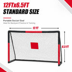 Skybound 12FT x 6.5FT compact portable soccer goal play anywhere, mini foam wrapped training goal for toddler kids indoor play, backyard and small park casual soccer games