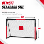 Skybound 8FT x 5FT compact portable soccer goal play anywhere, mini foam wrapped training goal for toddler kids indoor play, backyard and small park casual soccer games