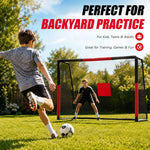 Skybound foam padded steel soccer goal perfect for backyard practice, suitable for kids teens adults training and family soccer games