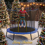 Space-efficient 55 inch enclosed trampoline dimension guide, low to ground safe design perfect for small apartments and kids play areas