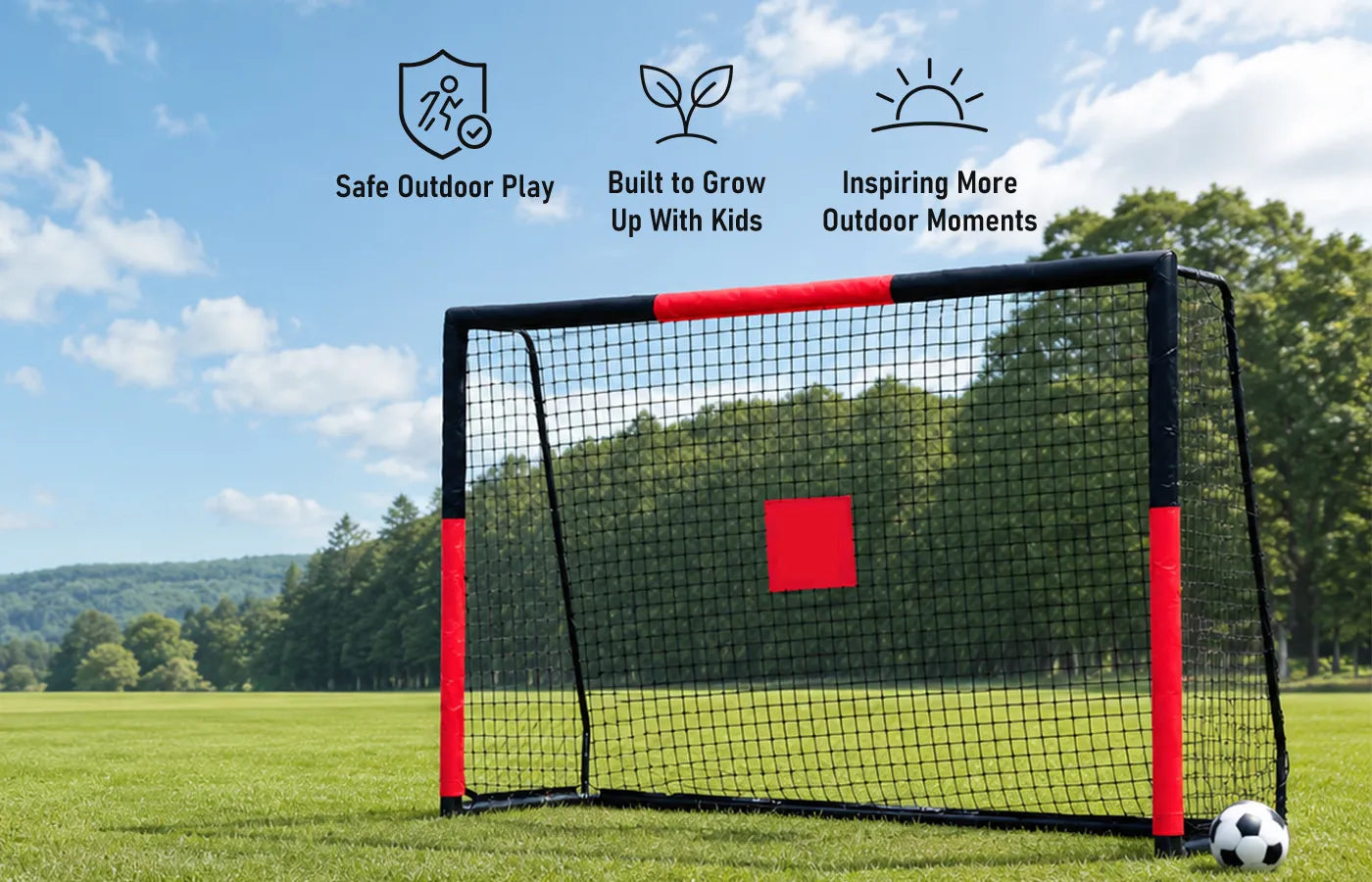 SkyBound soccer goals makes durable, safe outdoor play gear for families who love active childhoods, fun backyard memories and quality time together.