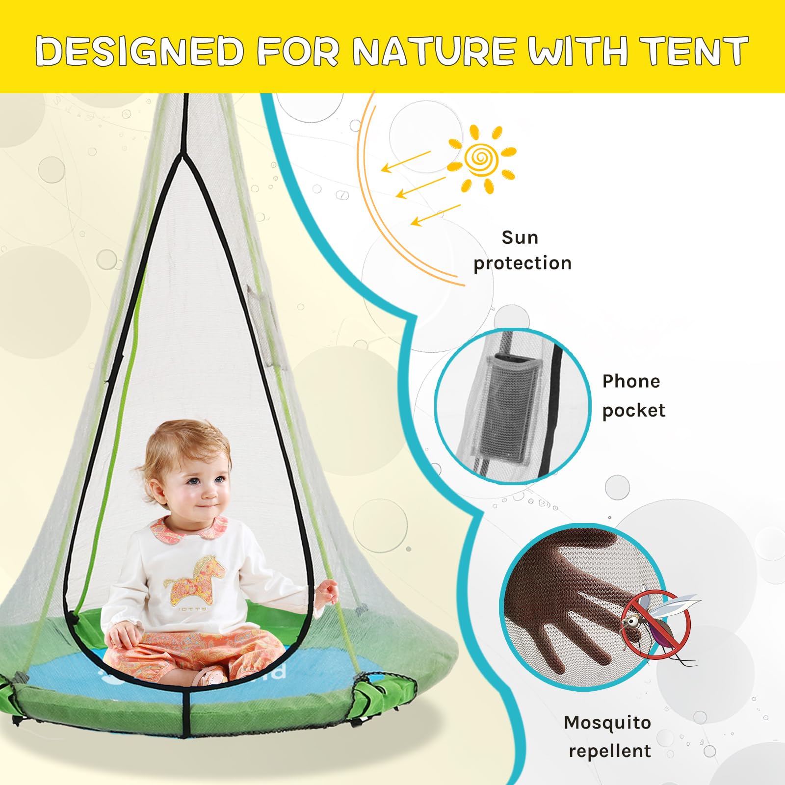 SkyBound 39 Inch Tree Swing - Green/Blue - SkyBound USA