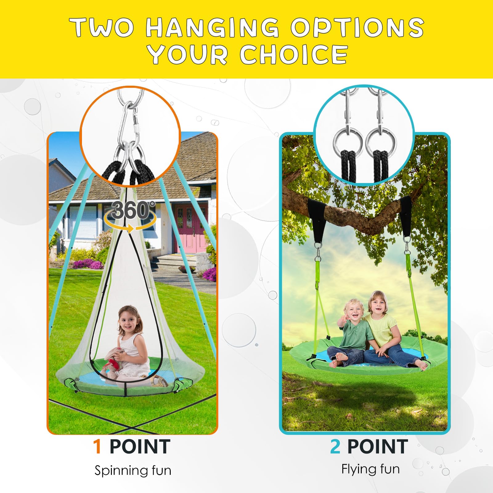 SkyBound 39 Inch Tree Swing - Green/Blue - SkyBound USA