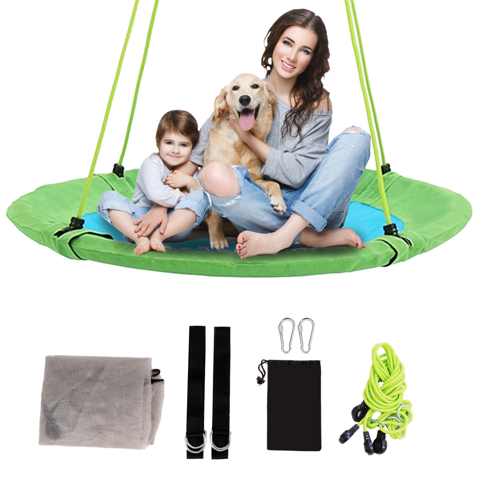 SkyBound 39 Inch Tree Swing - Green/Blue - SkyBound USA