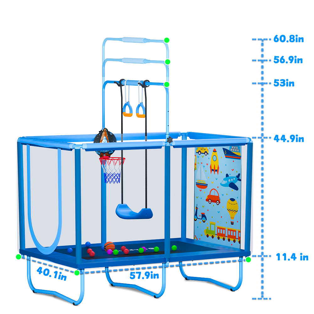 Skybound Bounceroo 40 in*58 in Trampoline Blue - SkyBound USA