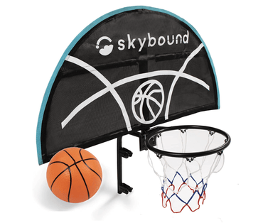 skybound trampoline basketball hoop with basketball