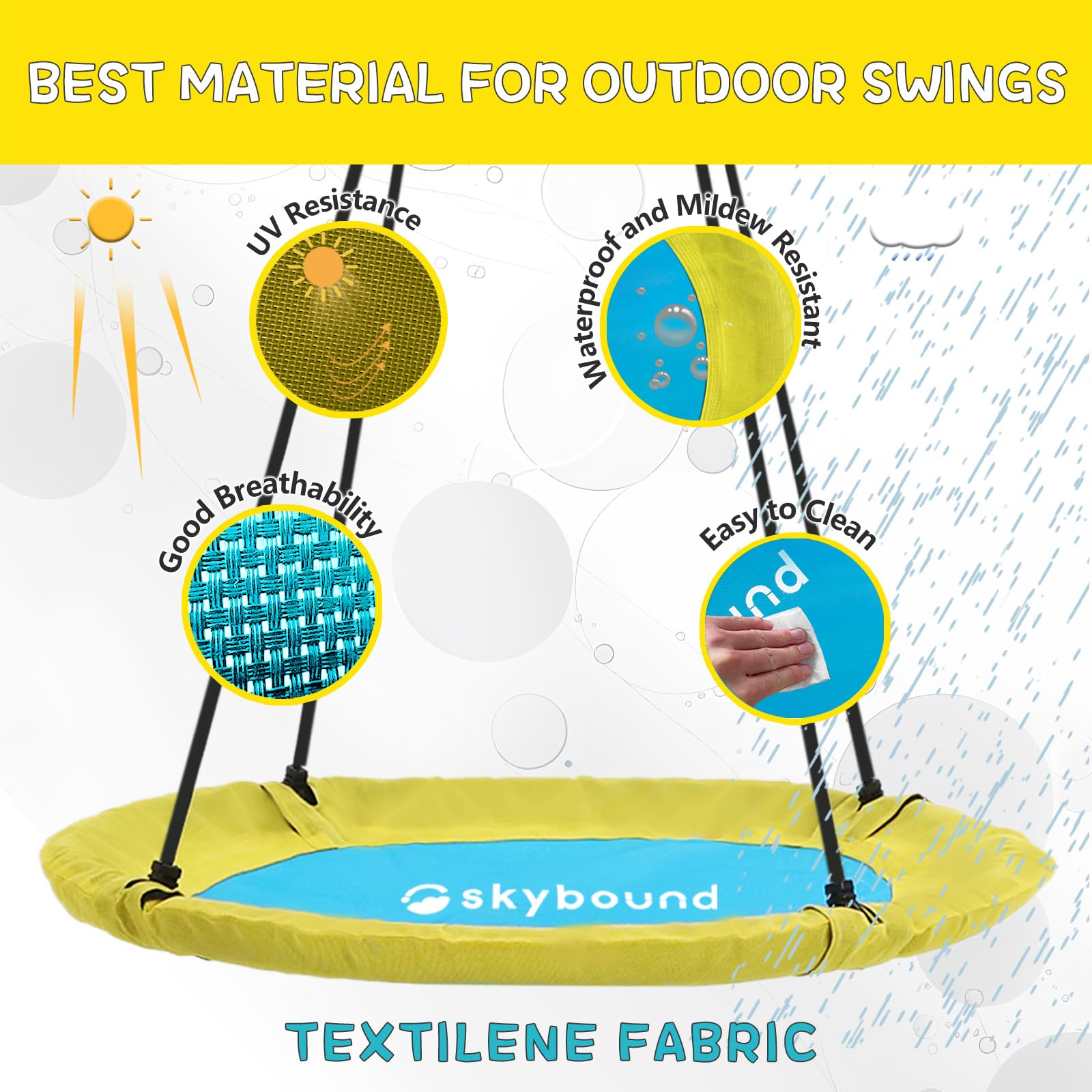 SkyBound 39 Inch Tree Swing - Yellow/Blue - SkyBound USA