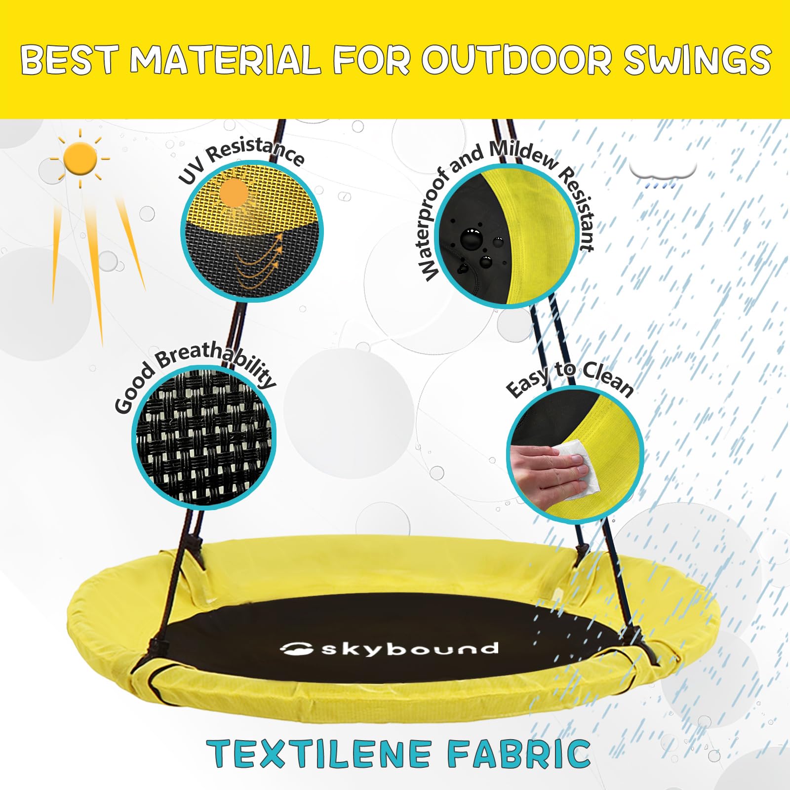 SkyBound 39 Inch Tree Swing - Yellow/Black - SkyBound USA