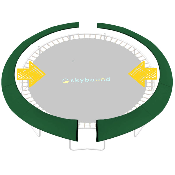 SkyBound 15 Foot Universal Replacement Trampoline Pad - 2 Pieces - Dark Green