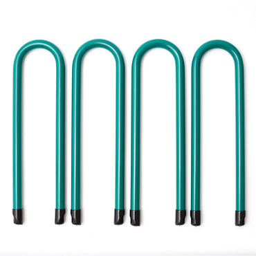 SkyBound Trampoline U-Shaped Anchor Kits - Heavy Duty Wind Stakes - Unique End-Cap Designed for Safety and Easy Install - Trampoline Accessories for Outdoor Protection - Set of 4 - Green.
