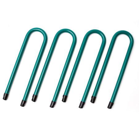 SkyBound Trampoline U-Shaped Anchor Kits - Heavy Duty Wind Stakes - Unique End-Cap Designed for Safety and Easy Install - Trampoline Accessories for Outdoor Protection - Set of 4 - Green.