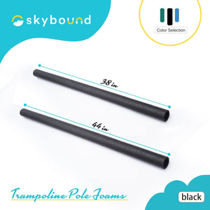 SkyBound Replacement Trampoline Enclosure Foam - Trampolines Poles Cover - Protective Poles Cover Tube Set for Safety Protection - Set of 12 - Black