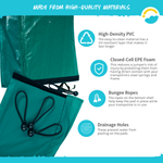 Made From High-Quality Materials: High-Density PVC, Closed-Cell EPE Foam, Bungee Ropes, Drainage Holes.