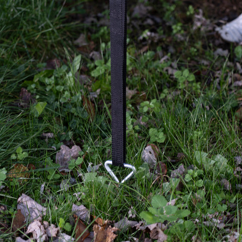 Image of Trampoline Anchor connected to Strap.