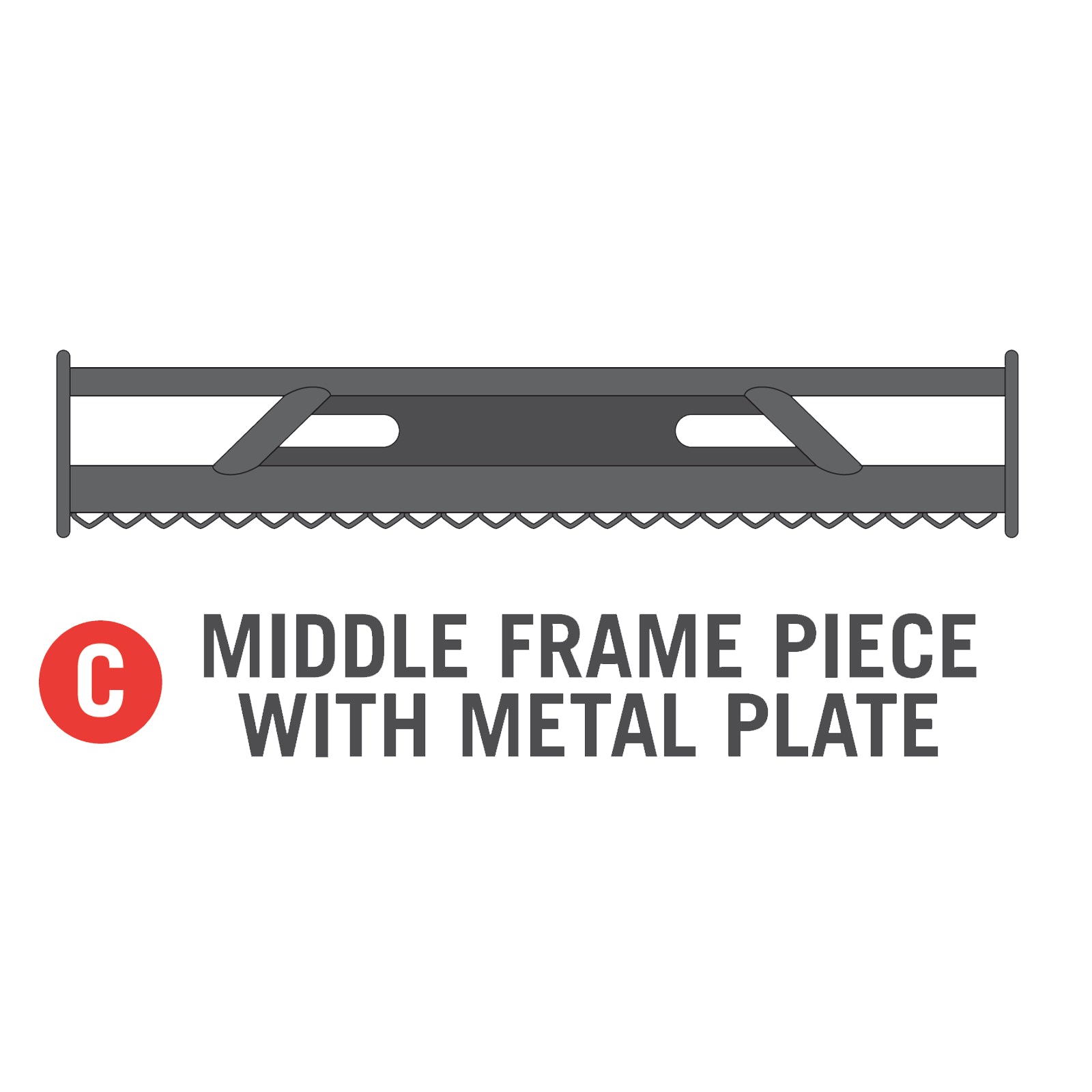 Middle Frame Piece W/Metal Plate for 11x16 foot Horizon Trampoline (Part C).