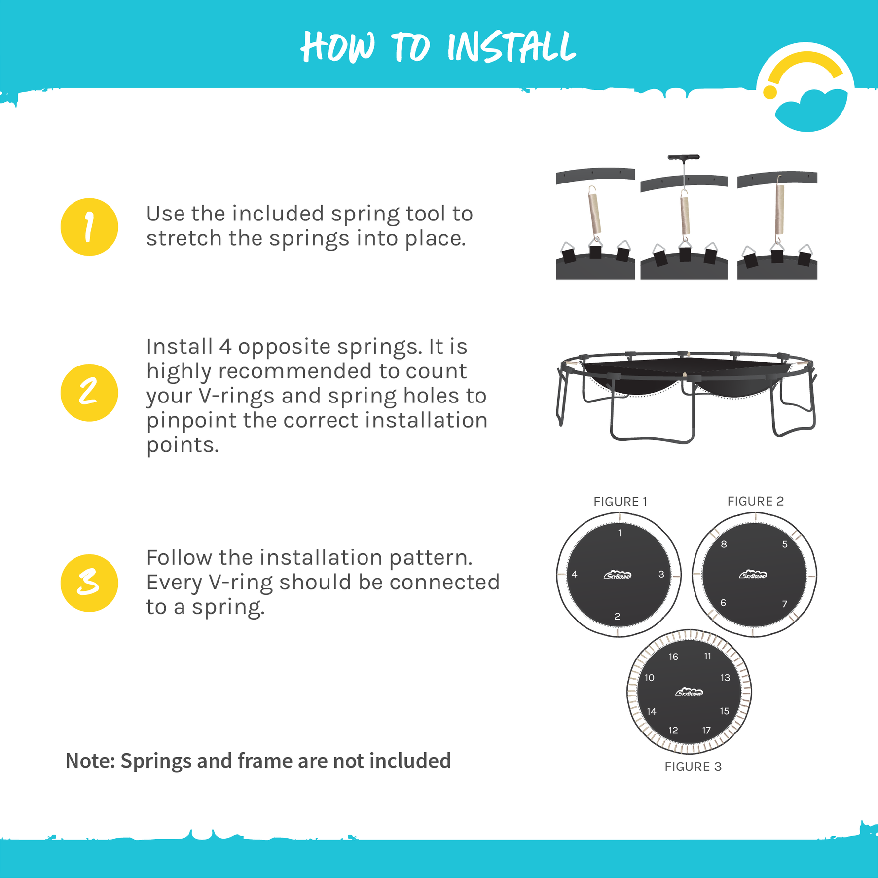 Standard Mat for 14ft Trampolines - 147in for 72 V-Rings / 6.5in or 7.0in Springs