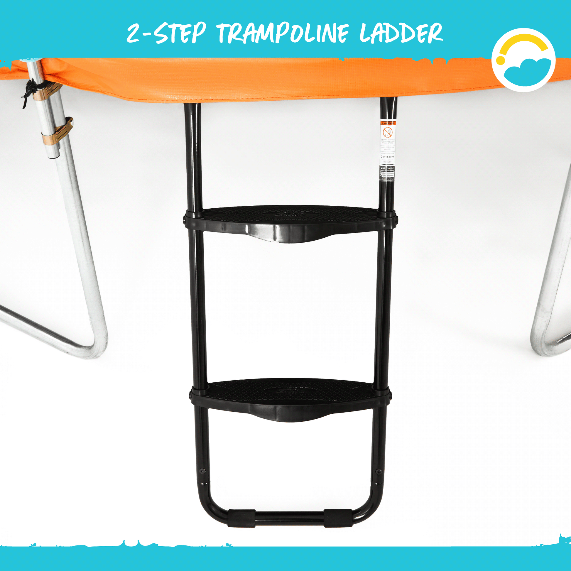 2-Step Trampoline Ladder.  Image on how it will look like attached to the Trampoline.  