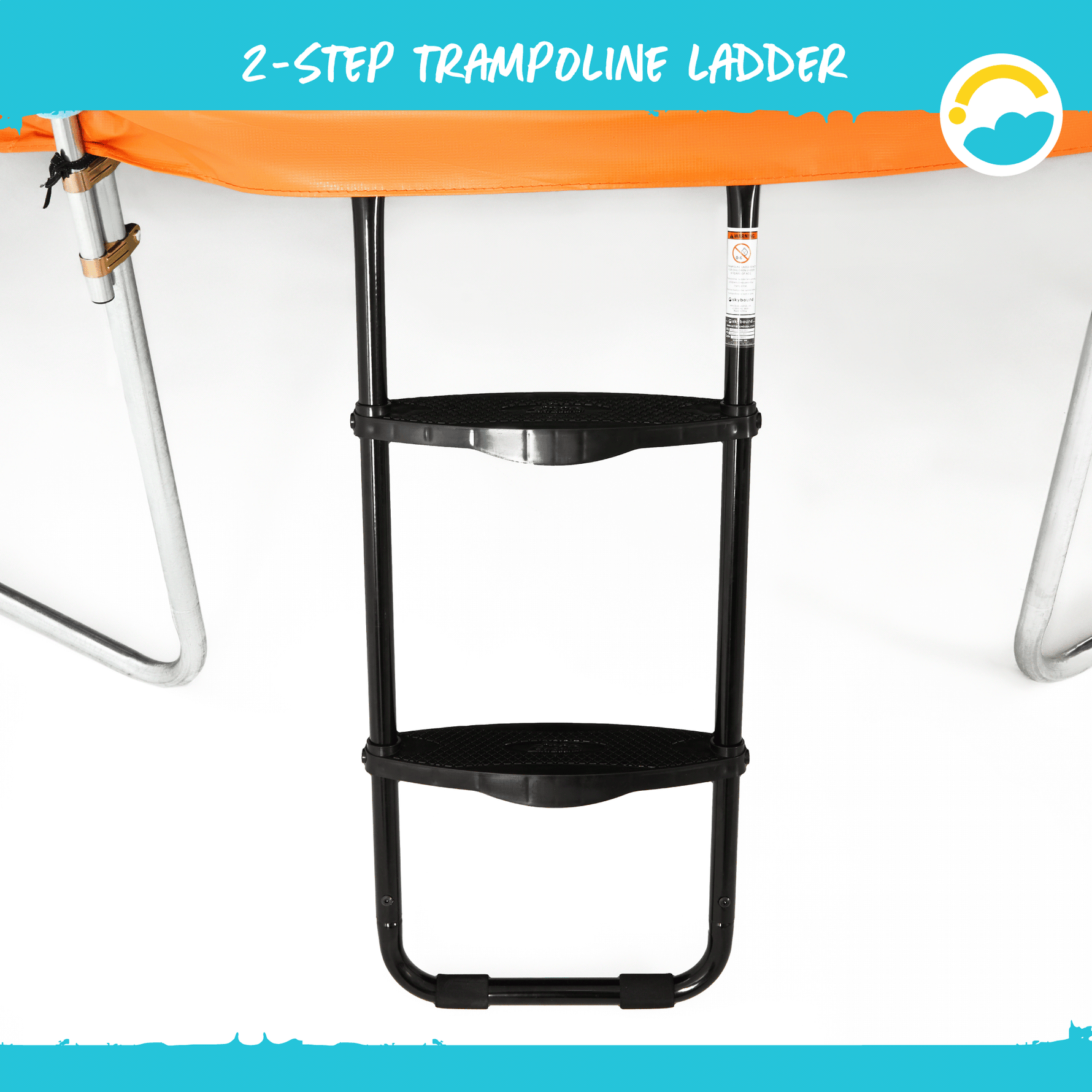 2-Step Trampoline Ladder. Image on how it will look like attached to the Trampoline.