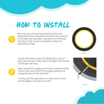 SkyBound Universal Replacement Trampoline Safety Pad - Extra Thick Foam Pad, Comfortable, Long Lasting, and Water-Resistant - Black/Yellow Color - 14ft - SkyBound USA