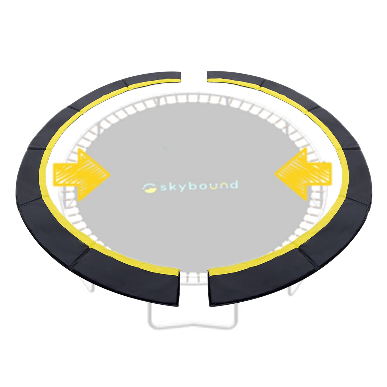 SkyBound Universal Replacement Trampoline Safety Pad - Extra Thick Foam Pad, Comfortable, Long Lasting, and Water-Resistant - Black/Yellow Color - 12ft - SkyBound USA