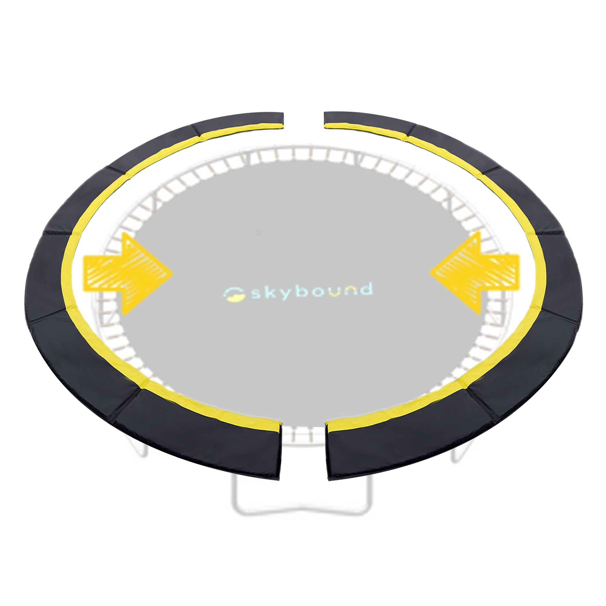 SkyBound Universal Replacement Trampoline Safety Pad - Extra Thick Foam Pad, Comfortable, Long Lasting, and Water-Resistant - Black/Yellow Color - 12ft