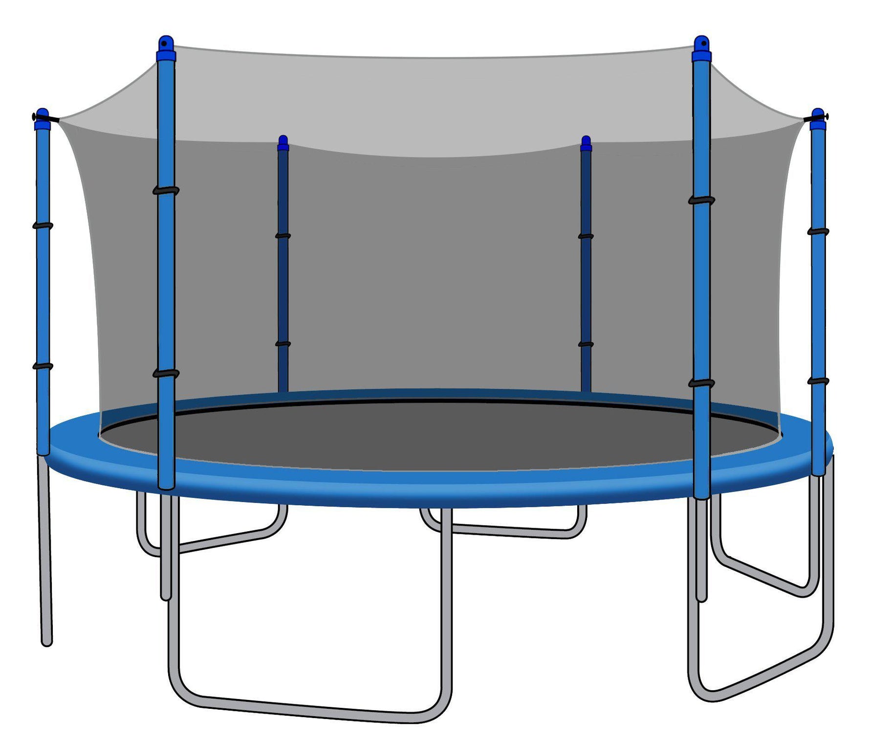 Enclosure Net for 14ft Trampolines - Fits 6 Straight Poles (Using Bolted Pole Caps)