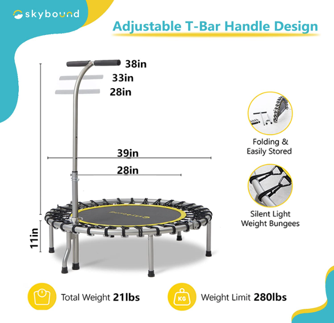 SkyBound Boogie Bounce Elite Foldable Mini Trampoline 39 Inch