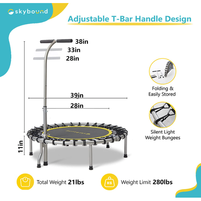 SkyBound Boogie Bounce Elite Foldable Fitness Trampoline 39 Inch