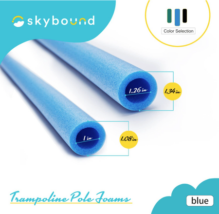 SkyBound Replacement Trampoline Enclosure Foam - Trampolines Poles Cover - Protective Poles Cover Tube Set for Safety Protection - Set of 12 - Blue - SkyBound USA