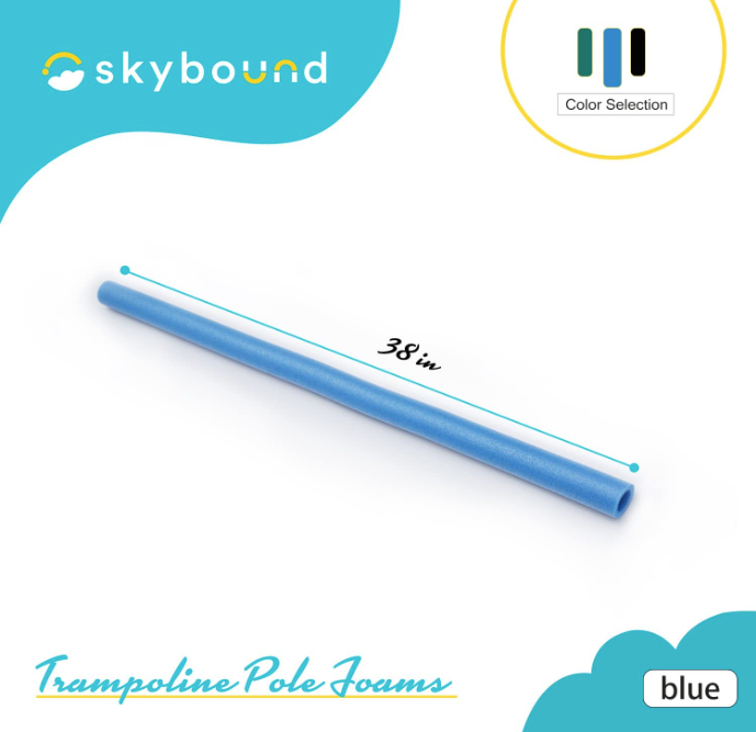 SkyBound Replacement Trampoline Enclosure Foam - Trampolines Poles Cover - Protective Poles Cover Tube Set for Safety Protection - Set of 12 - Blue - SkyBound USA