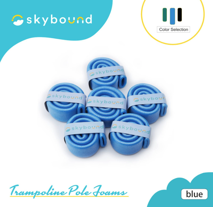 SkyBound Replacement Trampoline Enclosure Foam - Trampolines Poles Cover - Protective Poles Cover Tube Set for Safety Protection - Set of 12 - Blue - SkyBound USA